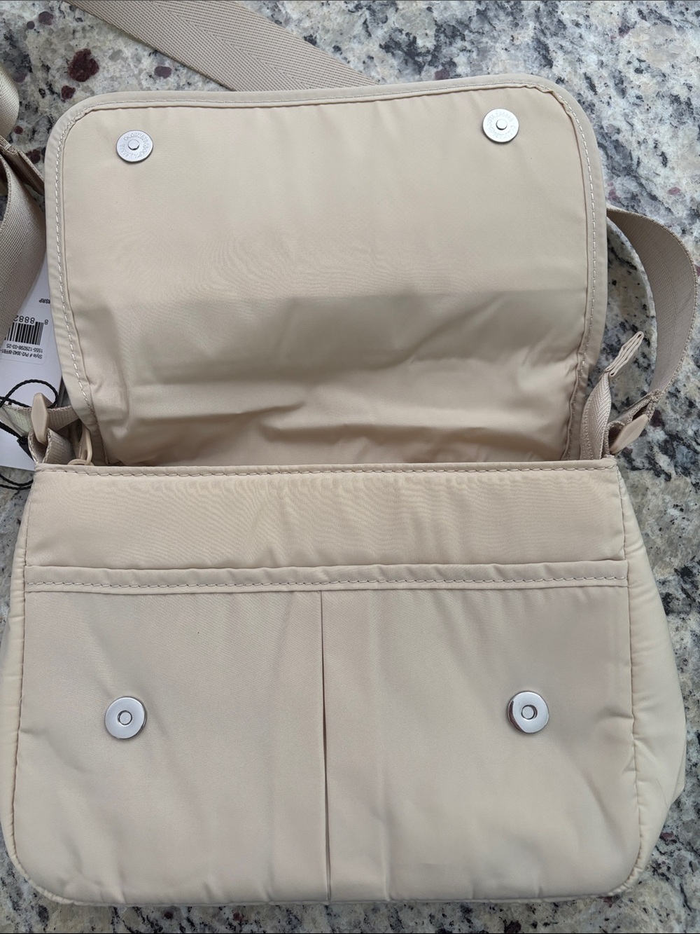 Puma Light Beige Nylon Crossbody Bag with Adjustable Strap - Picture 6 of 12